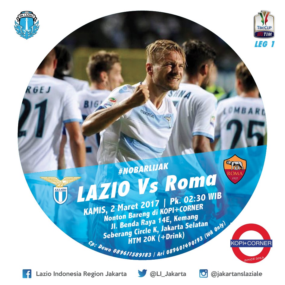 Nobar Lazio v Roma di Kopi+ Corner